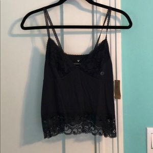 Navy lace tank top